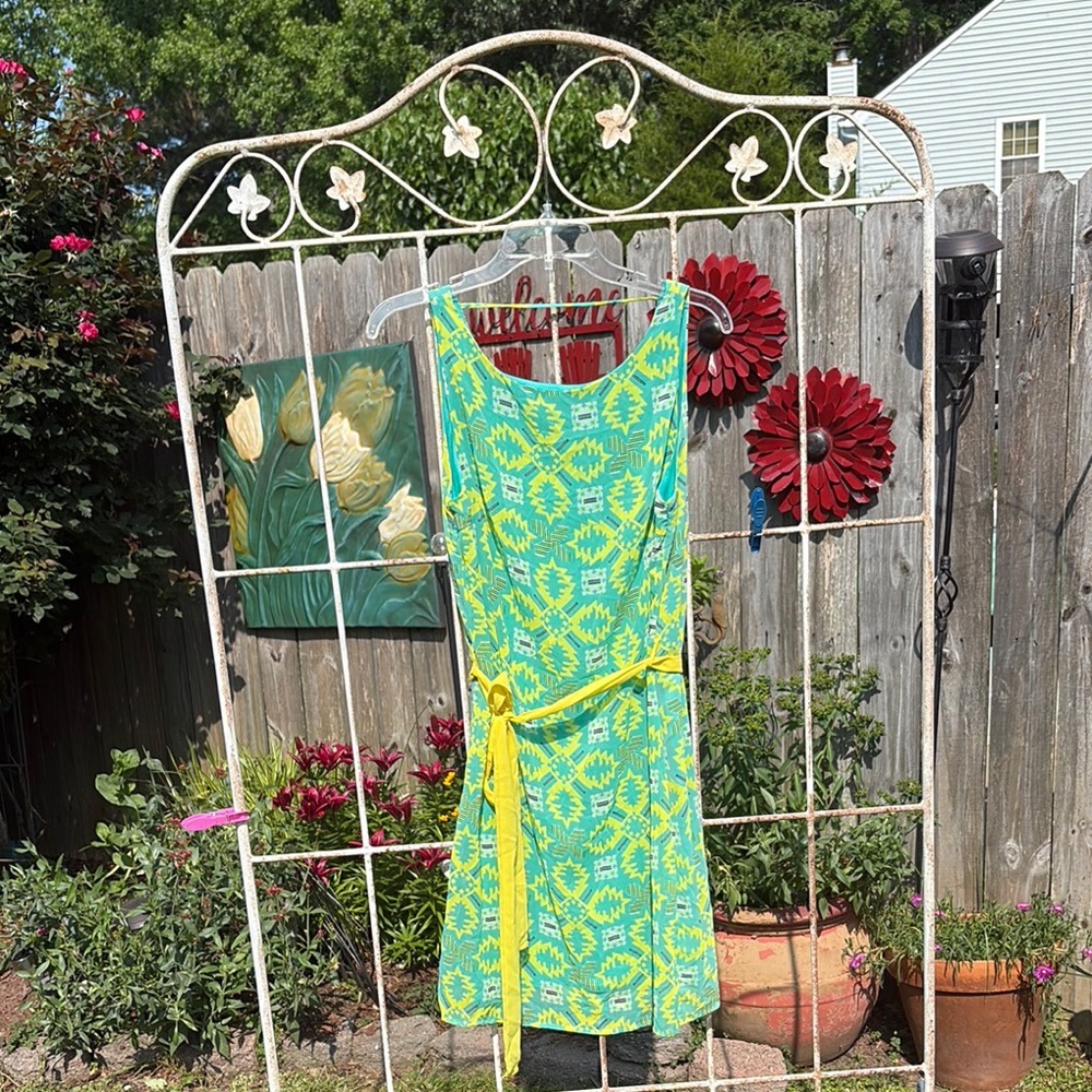 Ezra Green Scoop Neck Sleeveless Midi Sundress
